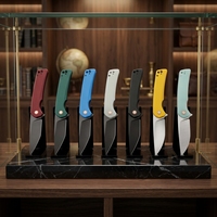 Couteau pliant EDC en acier inoxydable 14C28N avec lame en forme de pied de mouton et manche en micarta pour le camping, la chasse tactique, les activités de plein air et le bricolage