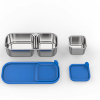 Boîte à lunch en acier inoxydable de qualité alimentaire personnalisée en gros, récipient bento étanche pour les collations