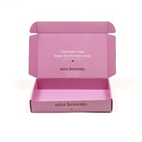Boîte d'expédition pour brownies en carton ondulé rose avec impression de logo personnalisé, boîte d'expédition pour brownies alimentaires