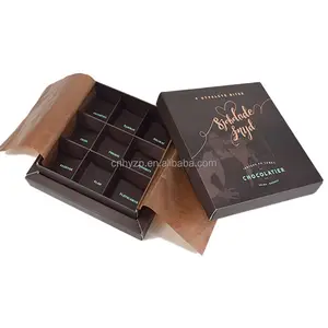 Wholesale Gray Board Recycled Black Kraft Rigid Gift Box Chocolate Candy Food Packaging Boxes