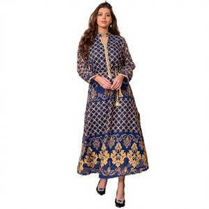 ชุดอาบายะห์มุสลิมผู้หญิงดีไซน์ล่าสุด สง่างาม ไซส์ใหญ่ ผ้าโพลีเอสเตอร์ ยาวแบบแม็กซี่ สไตล์ดูไบเก๋ไก๋ สำหรับงานเลี้ยงตอนเย็น - Product Image 3