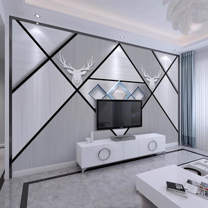 Tv fond papier peint moderne minimaliste lignes géométriques salon 3D stéréoscopique Film et télévision revêtement mural mural - Product Image 3