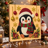 Kit d'art de peinture au diamant et perles DIY pour Noël avec cadre, décoration murale de Noël pour la maison, cadeau de peinture aux perles