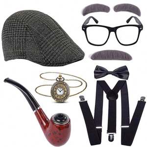 Cosplay grand-père Performance costume perruque lunettes béquille vieil homme vêtements pour Halloween <span class=keywords><strong>Anime</strong></span> Costumes accessoires accessoires - Product Image 6