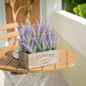 Macetas de Madera Rectangulares Personalizadas para Decoración del Hogar, Flores Artificiales de Lavanda al por Mayor - Product Image 1