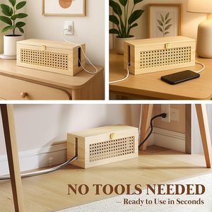 LG Eco Friendly Cable Desktop Cable Storage Management Box Boite De <span class=keywords><strong>Gestion</strong></span> De Madera Cable Organizadores Caja con tapa - Product Image 6