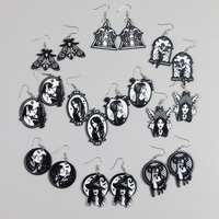 Gothic Hit perhiasan gelap geometris akrilik anting menjuntai Ular pesta Halloween menakutkan penyihir hantu cantik pengantin untuk wanita hitam FS
