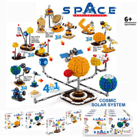 Ensemble de jouets éducatifs 1506 pièces de blocs de construction 3-en-1 à 4-en-1 : Système Solaire, Dinosaures, Espace, Univers (8 pièces/boîte)