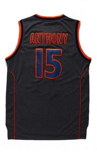 Ropa de Baloncesto Unisex, Deportiva Universitaria # Camiseta de Baloncesto Retro Bordada 15 - Negra, Transpirable y Antibacteriana, Talla Grande - Product Image 2