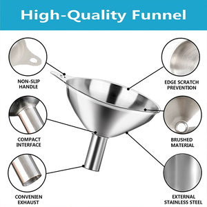 Corong <span class=keywords><strong>Mini</strong></span> Bubuk Memanggang Dapur, Alat Filter Minyak Kedelai Stainless Steel 3 Buah - Product Image 4