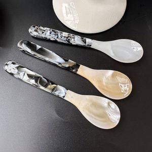 Cuillère à long manche de 12 cm en nacre, design vintage, pour caviar, masques faciaux, cuillères de luxe en coquille de nacre - Product Image 2