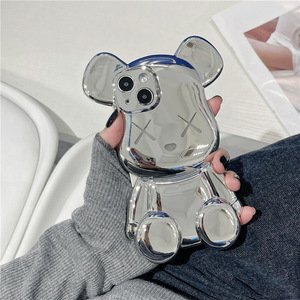 เคสโทรศัพท์รูปหมี สายคล้องแบบเคลือบเงาหรูหรา สำหรับ iPhone 11 12 13 14 <span class=keywords><strong>15</strong></span> <span class=keywords><strong>Pro</strong></span> Plus Max - Product Image 4