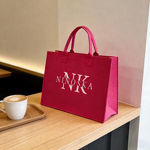 Sac fourre-tout en <span class=keywords><strong>feutre</strong></span> robuste, <span class=keywords><strong>lavable</strong></span>, écologique, réutilisable, avec logo personnalisé, idéal pour la promotion en magasin, les événements, les cadeaux d'entreprise - Product Image 3