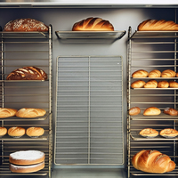Grille de refroidissement en acier inoxydable pour boulangerie, grille de four rectangulaire en métal pour barbecue, facile à nettoyer, 325x530mm D 6mm, en stock