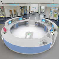 Comptoir de réception de poste de soins infirmiers sur pied en acier inoxydable moderne personnalisé, mobilier de bureau médical pour hôpital, à vendre