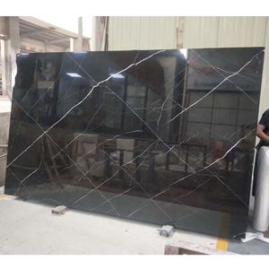 Премиум черный мрамор Nero Marquina цена за квадратный метр с белыми прожилками для напольной плитки и столешницы - Product Image 1