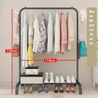 Séchoir à linge simple et moderne en acier au carbone Jiabeihao, pour balcon, chambre à coucher, rangement de vêtements suspendus, manteau, chapeau, pliable, sur pied
