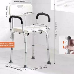 Science Alliance Shower Chair <b>Adjustable</b> <b>Height</b> Non Slip Bath <b>Stool</b> For Elderly And Pregnant Women - Product Image 1