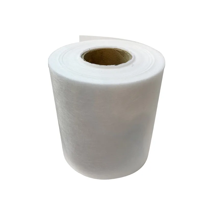 Production of glass fiber veil tape paper towels