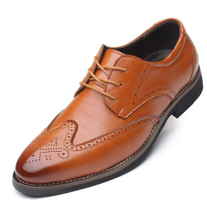 Zapatos Oxford de Cuero Genuino de Alta Gama, Estilo Británico, Formales para Negocios, con Cordones, Punta en Pico, Hechos a Mano, Antideslizantes con Suela de Goma - Product Image 4