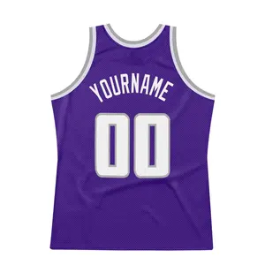 Maillot professionnel usine vêtements de sport uniformes de basket-ball conception <span class=keywords><strong>Philippines</strong></span> violet couleur maille sans manches maillot de basket-ball - Product Image 3