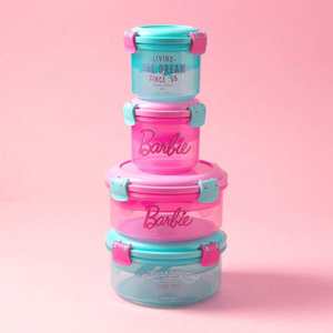 <span class=keywords><strong>Barbie</strong></span> Shining Daylight Series Cuencos de ensalada pequeños Rosa y verde PP + Cuencos de material de silicona MINISO - Product Image 4