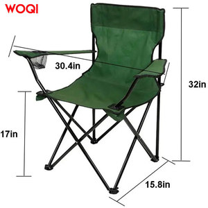 Silla Plegable para Exteriores Woqi, Estructura de Aluminio Verde, Tela Oxford, Portátil para Jardín y Camping, con Portavasos - Product Image 2