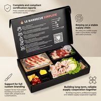 Boîte à barbecue en papier personnalisée avec logo OEM, ensemble de grillades jetables en gros pour événements de jardinage, pique-niques, fêtes et plats à emporter