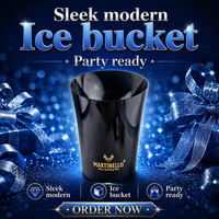 Grand seau à glace noir 2,5 l, contenant pour céréales, fêtes, barbecue, pique-nique, neuf