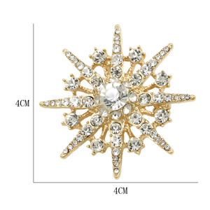 Factory Direct Kristall Strass <span class=keywords><strong>Starburst</strong></span> Brosche Stifte für Geschenke Partys Hochzeiten Engagements Legierung Haupt beschichtung für Kinder - Product Image 5