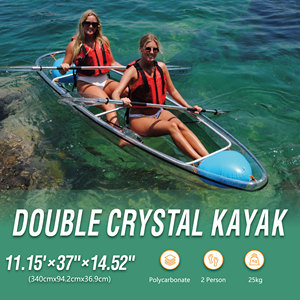 Kayak <span class=keywords><strong>gonflable</strong></span> double place <span class=keywords><strong>2</strong></span> <span class=keywords><strong>personnes</strong></span> en verre PC transparent de 3,1 à 4 m, écologique, avec pagaies, pour lacs et rivières - Product Image 3