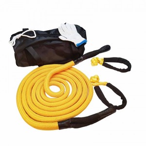 Cuerda de Remolque de Recuperación Cinética GODIAG, Fuerza de Tracción de 14 Toneladas, 20 pies/6 m, 2.5 cm de Diámetro, 2 Grilletes Suaves, Ganchos de Acero Resistentes de Color Amarillo - Product Image 4