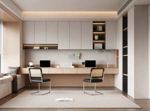 Whole House Factory Custom Living Room Study Wall <b>Bookshelf</b> Bookcase with <b>Cabinet</b> Computer Modern Home Office Desks Furniture - Product Image 2