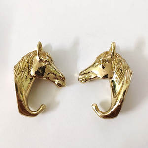 Creative Hotel Apartment Villa Furniture Hardware Decoration Brass Horse Head <strong>Knobs</strong> Pulls Drawer Cabinet <strong>Door</strong> Handle Hook - Product Image 5