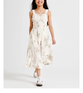 Robe en coton pour filles pour l'été avec des détails décoratifs, respirante, confortable et élégante pour un usage quotidien et les voyages - Product Image 3