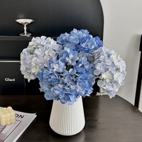 YOPIN-8213 Bunga Hydrangea Sutra Buatan Tangan Simulasi Tinggi dengan Tangkai Tunggal untuk Dekorasi Hotel, Taman, dan Gapura Pernikahan