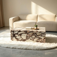 Table basse en marbre Palissandro de style moderne et luxueux pour la décoration de la maison, salon, hôtel, bar, café