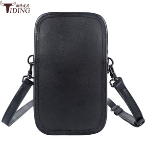 Tiding Men's Genuine Leather Crossbody <b>Bag</b> 7 Inch Solid Color Casual Phone <b>Bag</b> Unisex Summer 2024 - Product Image 2