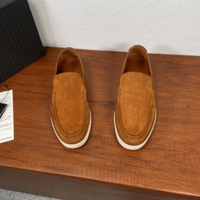 Chaussures de sport décontractées pour hommes, dessus en cuir véritable, semelle extérieure en caoutchouc, faciles à enfiler, confortables, flexibles, tendance printemps/automne, pour la marche
