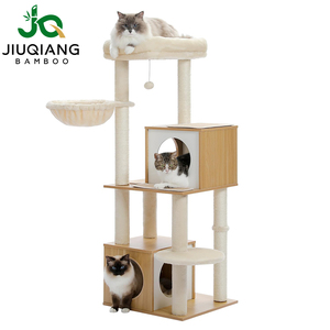 JQ Perabotan Pohon Kucing Multi-Fungsi yang Menggabungkan Tiang Garukan, Menara Panjat, dan Tempat Tidur Nyaman untuk Kucing Dalam Ruangan - Product Image 1