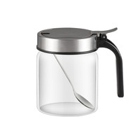 Dropshipping INest LH-006 Pot à épices avec cuillère Boîte à épices en verre étanche à l'humidité en stock