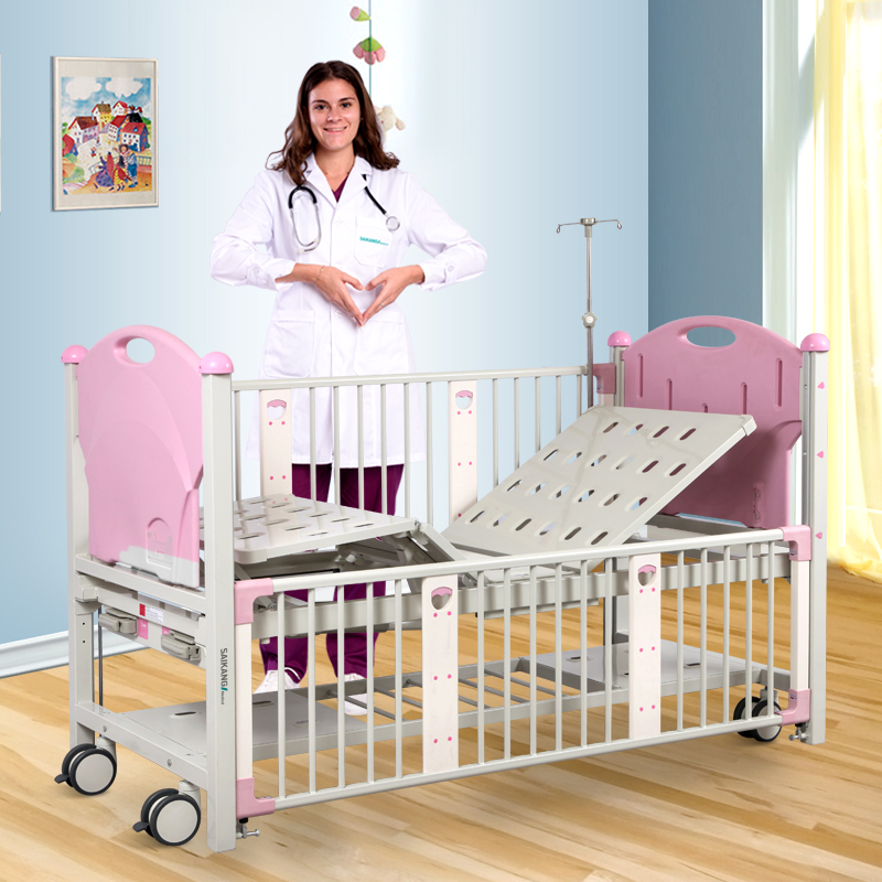 CX2x Ruote 2 Manovelle 2 Funzione Neonato Medico Culla Regolabile Manuale Bambini Infermieristica Pediatrica Letto Per Bambini Letto di Ospedale