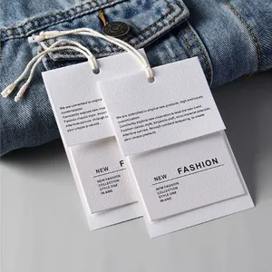 Recycle Paper Hang Tags Luxury Custom Design Printing Name Logo Garment Hangtag Label Clothing Hang Tag Clothes
