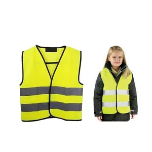 Hi Viz ฟลูออเรสเซนต์เด็กความปลอดภัยเสื้อกั๊กสะท้อนแสงเด็กเสื้อกั๊ก EN1150