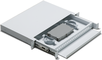 Kotak Terminal Serat Optik, FTTH 1U 2U 4U 24 48 Port Logam, Kotak Terminal Serat Optik 19 "Optik ODF Tertutup, Rak OTB, Panel Tambalan Serat Optik Dudukan