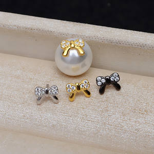 10pcs S925 Bowknot Through-<b>Hole</b> Bead <b>Plug</b> Gold Plated DIY Accessories Materials 4457 Semi-Finished Products New Design - Product Image 1