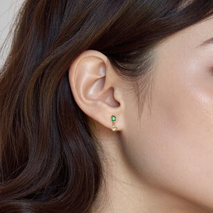 Bijoux fins très vendus, boucles d'oreilles en or massif 18 carats, émeraude et saphir naturels, boucles d'oreilles à visser, boucles d'oreilles à clous, cadeau pour femmes - Product Image 5
