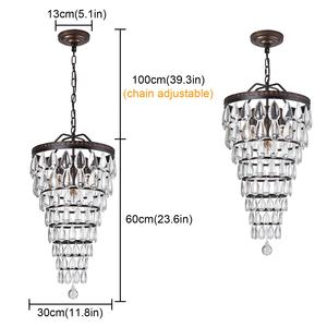 Ampoule E14 <span class=keywords><strong>lustre</strong></span> en hélice en laiton Antique en forme de goutte d'eau en cristal - Product Image 5