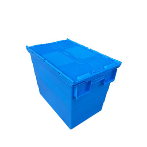 Caja de plástico apilable de alta resistencia marca Qi Rui, 600x400x465mm, para logística, entrega de alimentos y productos frescos. - Product Image 4
