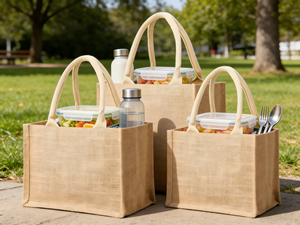 Custom Reusable Portable Jute Market Tote All Seasons Practical Open-Style Multipurpose Bag for Brand Promotional Giveaways